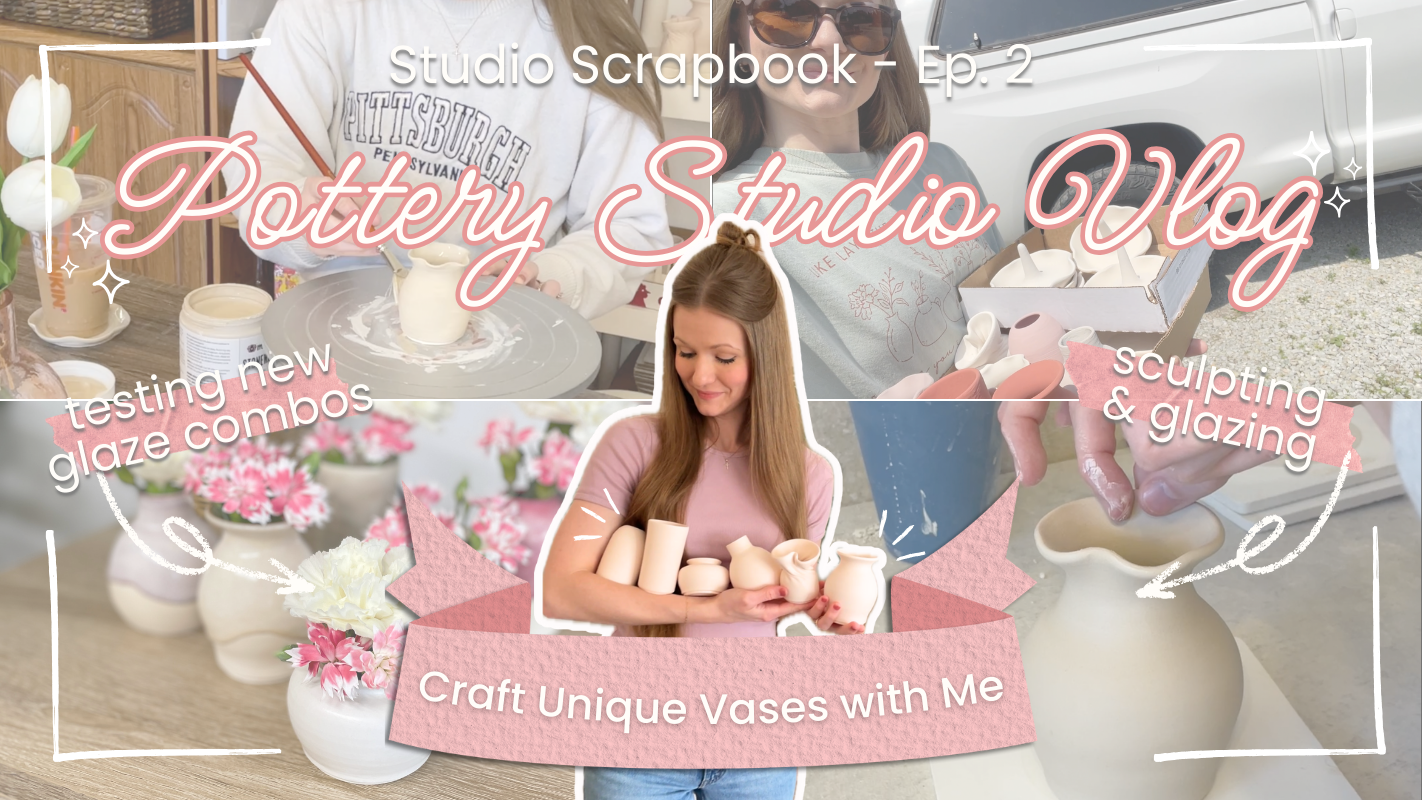 Load video: 💐 Join me in my studio as I create handcrafted bud vases for Mother’s Day! In this video, you’ll see how I sculpt, glaze, and finish a batch of bud vases, all made by me in my home studio! My original intention with this project was to create two special bud vases for my mom and mother-in-law as Mother's Day gifts, and turned into an experiment where I tested different shapes, styles, and glaze combinations! This behind-the-scenes look at my process shows the slow, intentional process of working with clay - from forming the vases to applying glaze, each stage requires the utmost attention and care for each piece. I even include some pottery tips &amp; tricks that I've learned along the way throughout the video! 🩷 Whether you’re a fellow ceramic artist, a pottery lover, or simply curious about how handmade ceramics like mine are made, I hope you enjoy following along! In this video: Pottery tips, Sculpting bud vases, Glazing techniques and finishing details, Glaze combinations &amp; recipes, Final results &amp; how the bud vases turned out, Creating meaningful handmade Mother’s Day gifts. If you enjoy pottery videos, studio vlogs, handmade ceramics, or watching the creative process unfold, my channel is for you ☺️ Thank you for joining me - please like, subscribe, and turn on YouTube notifications to never miss an upload of more content like this! 🔔 🥰